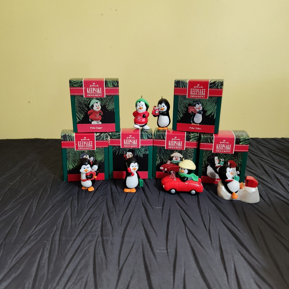 1990 Hallmark Keepsake Polar Penguin Ornament Set